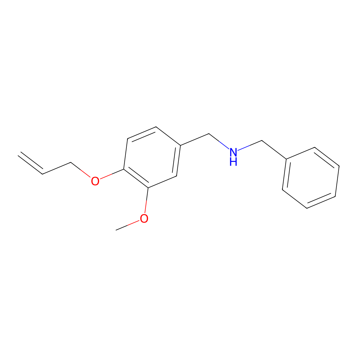N-[4-(allyloxy)-3-methoxybenzyl]-N-benzylamine molecular structure, CAS 774189-01-4