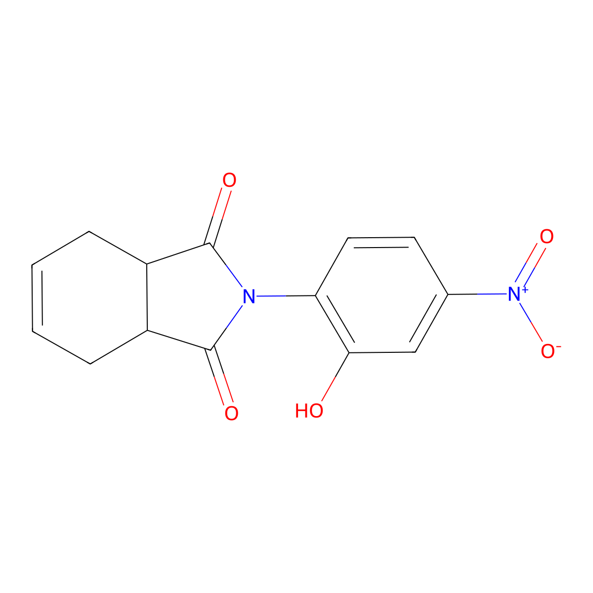 2-(2-hydroxy-4-nitrophenyl)-3a,4,7,7a-tetrahydro-1H-isoindole-1,3(2H)-dione molecular structure, CAS 774189-08-1