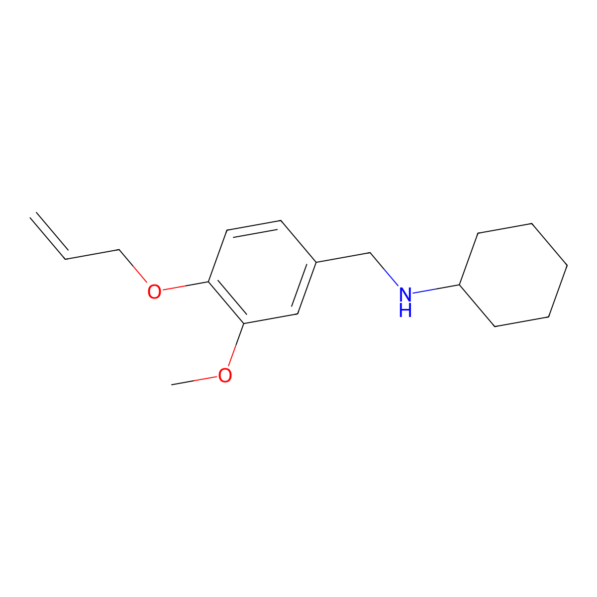 N-[4-(allyloxy)-3-methoxybenzyl]-N-cyclohexylamine molecular structure, CAS 774189-10-5