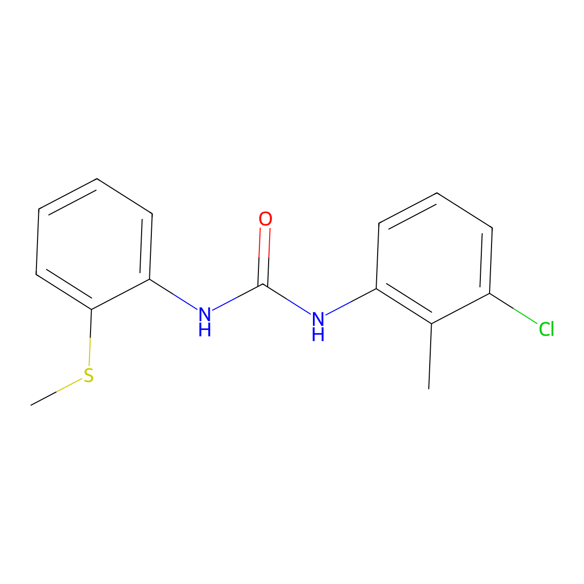 1-(3-Chloro-2-methylphenyl)-3-(2-methylsulfanylphenyl)urea molecular structure, CAS 774189-14-9
