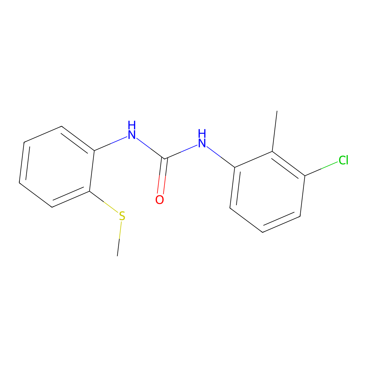 1-(3-Chloro-2-methylphenyl)-3-(2-methylsulfanylphenyl)urea molecular structure, CAS 774189-14-9