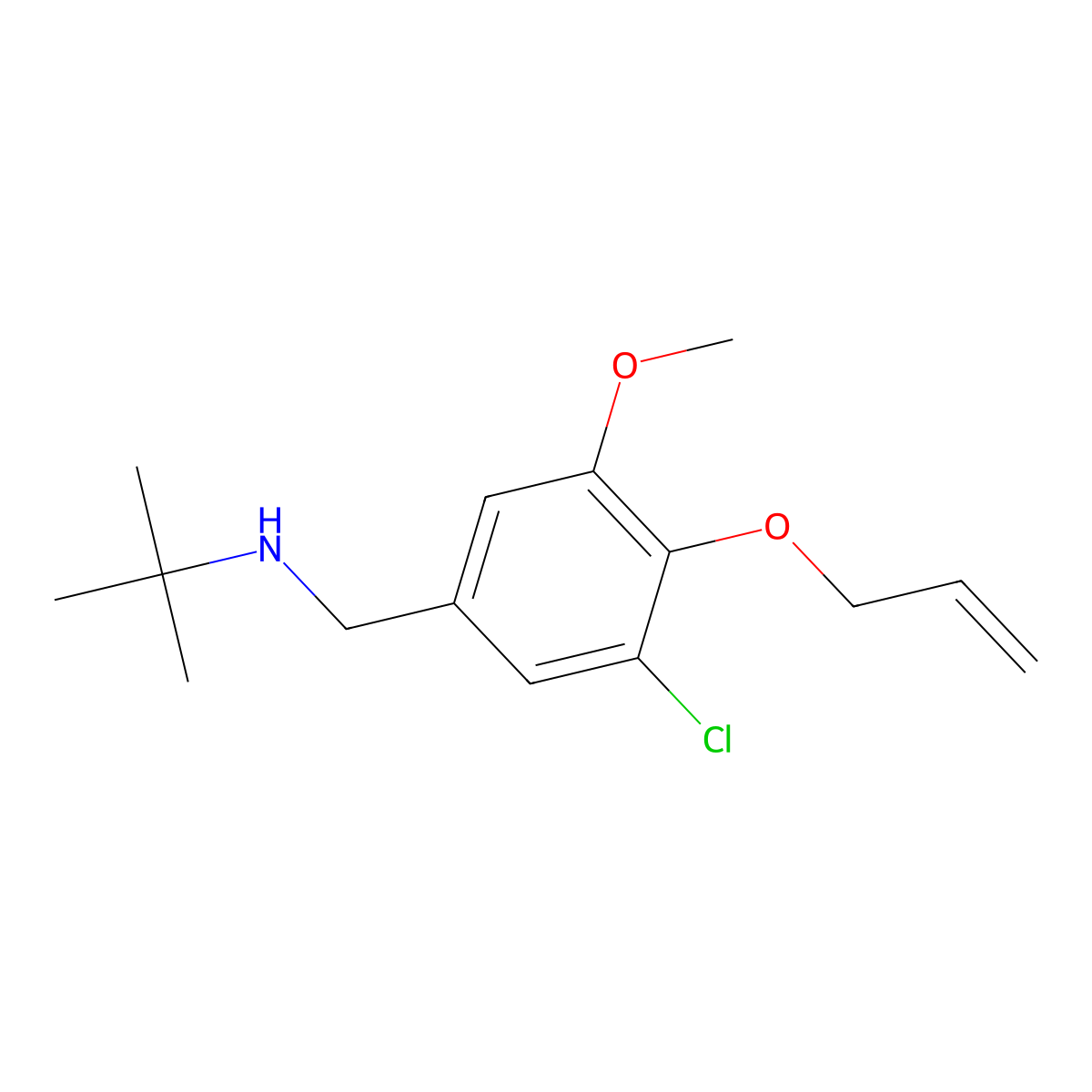 N-[4-(allyloxy)-3-chloro-5-methoxybenzyl]-N-(tert-butyl)amine molecular structure, CAS 774189-22-9
