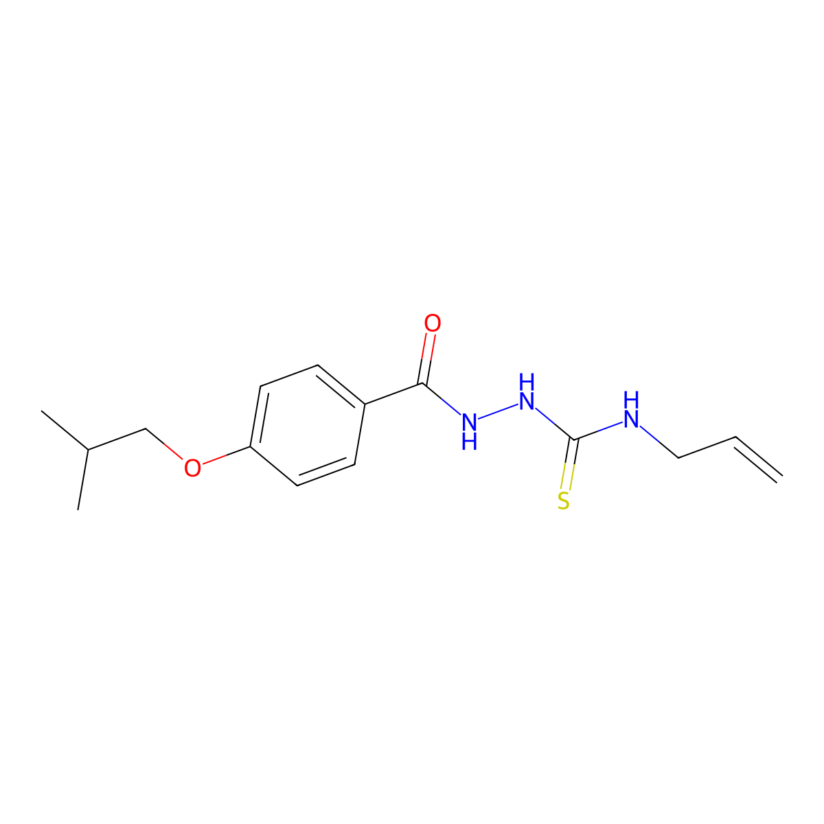 N-allyl-2-(4-isobutoxybenzoyl)hydrazinecarbothioamide molecular structure, CAS 774189-57-0