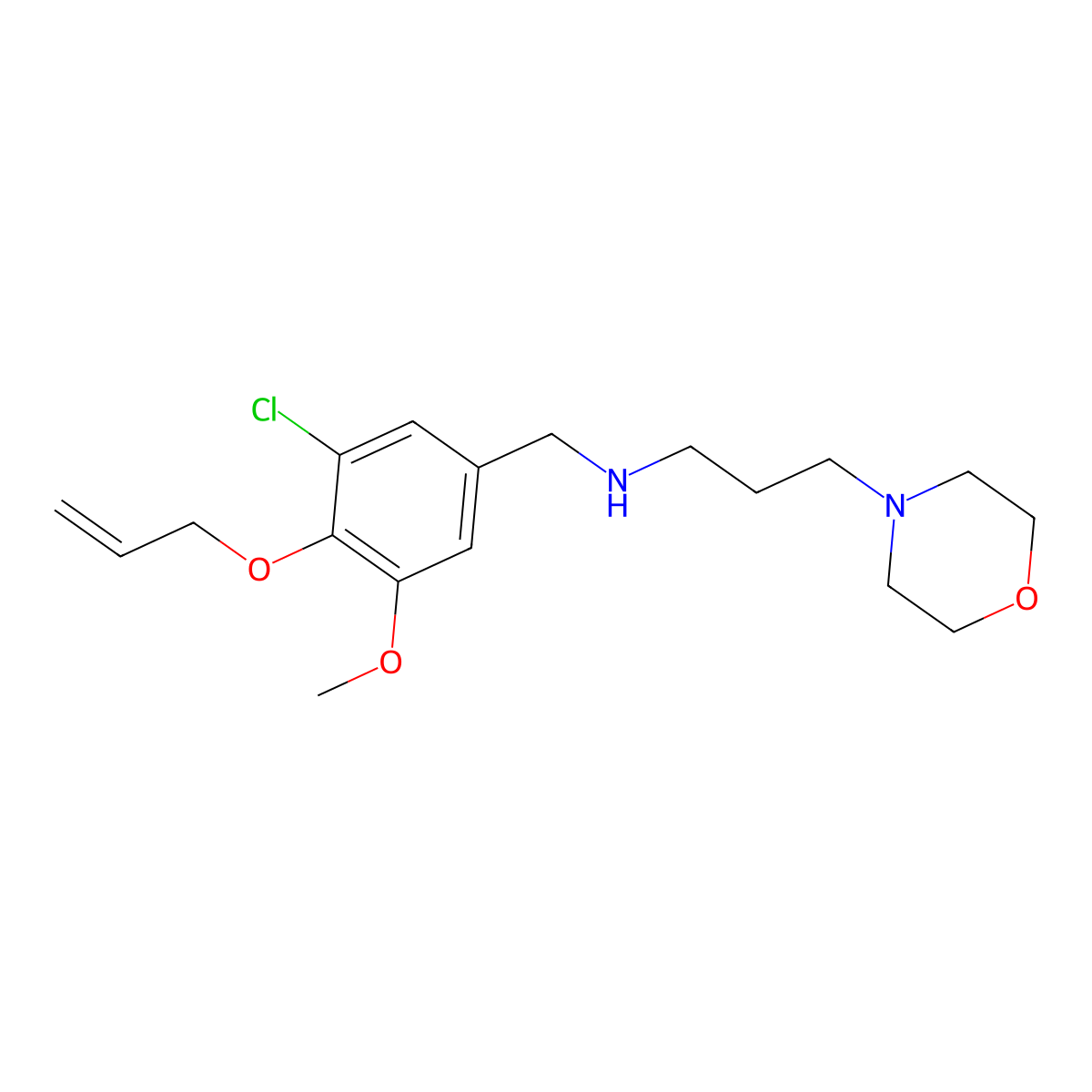 N-[4-(allyloxy)-3-chloro-5-methoxybenzyl]-N-[3-(4-morpholinyl)propyl]amine molecular structure, CAS 774189-58-1