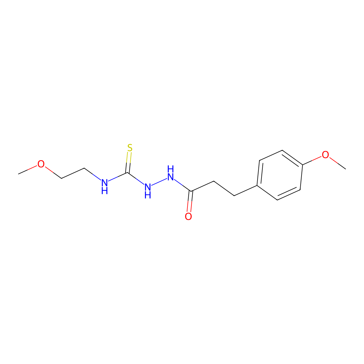1-(2-Methoxyethyl)-3-[3-(4-methoxyphenyl)propanoylamino]thiourea molecular structure, CAS 774189-63-8