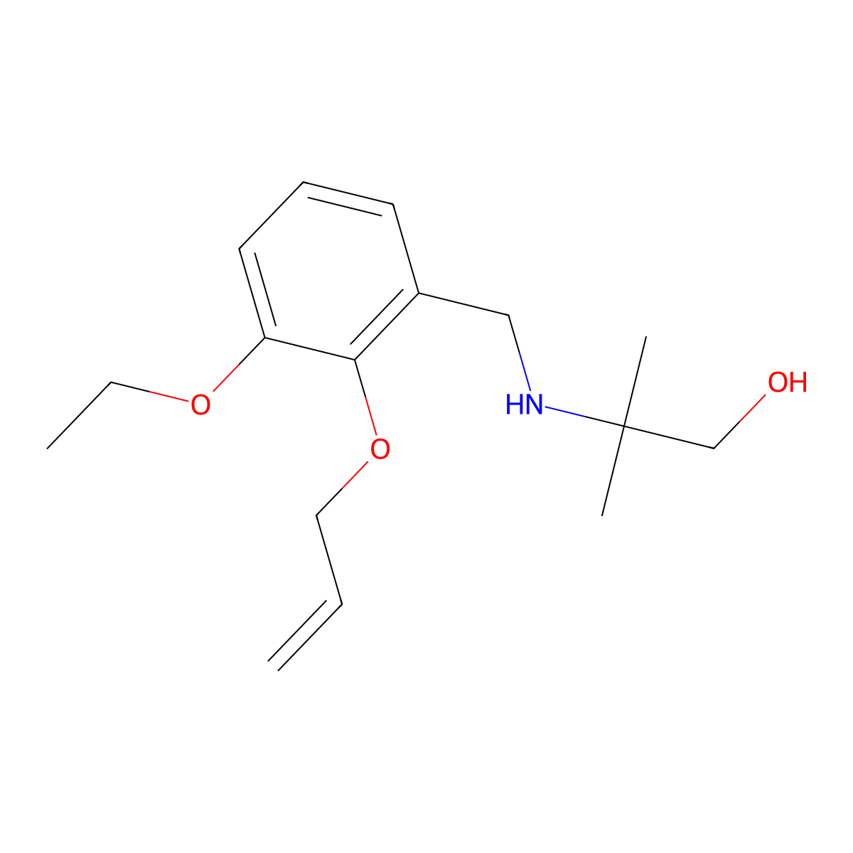 2-{[3-Ethoxy-2-(prop-2-en-1-yloxy)benzyl]amino}-2-methylpropan-1-ol molecular structure, CAS 774189-73-0