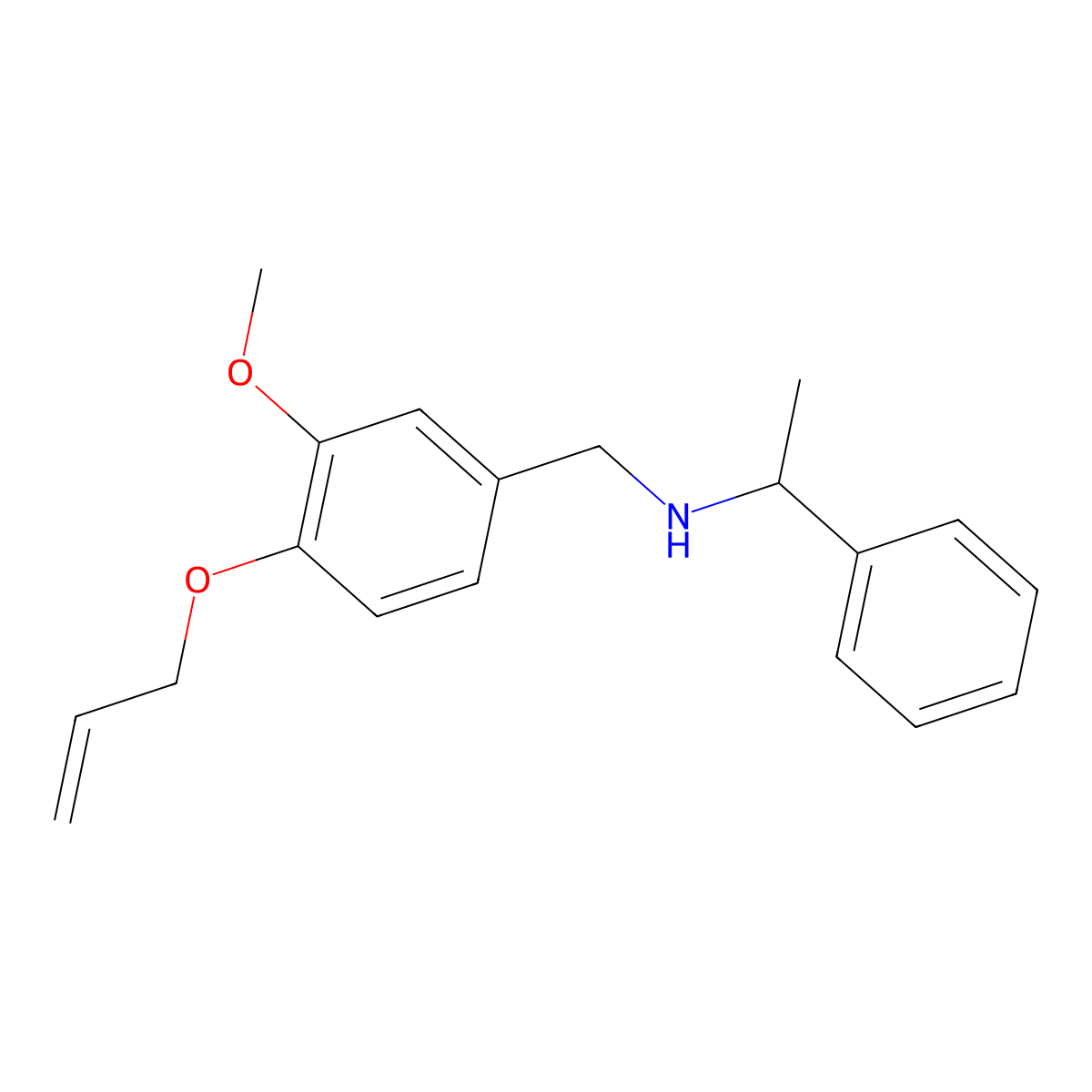 N-[4-(allyloxy)-3-methoxybenzyl]-N-(1-phenylethyl)amine molecular structure, CAS 774189-87-6