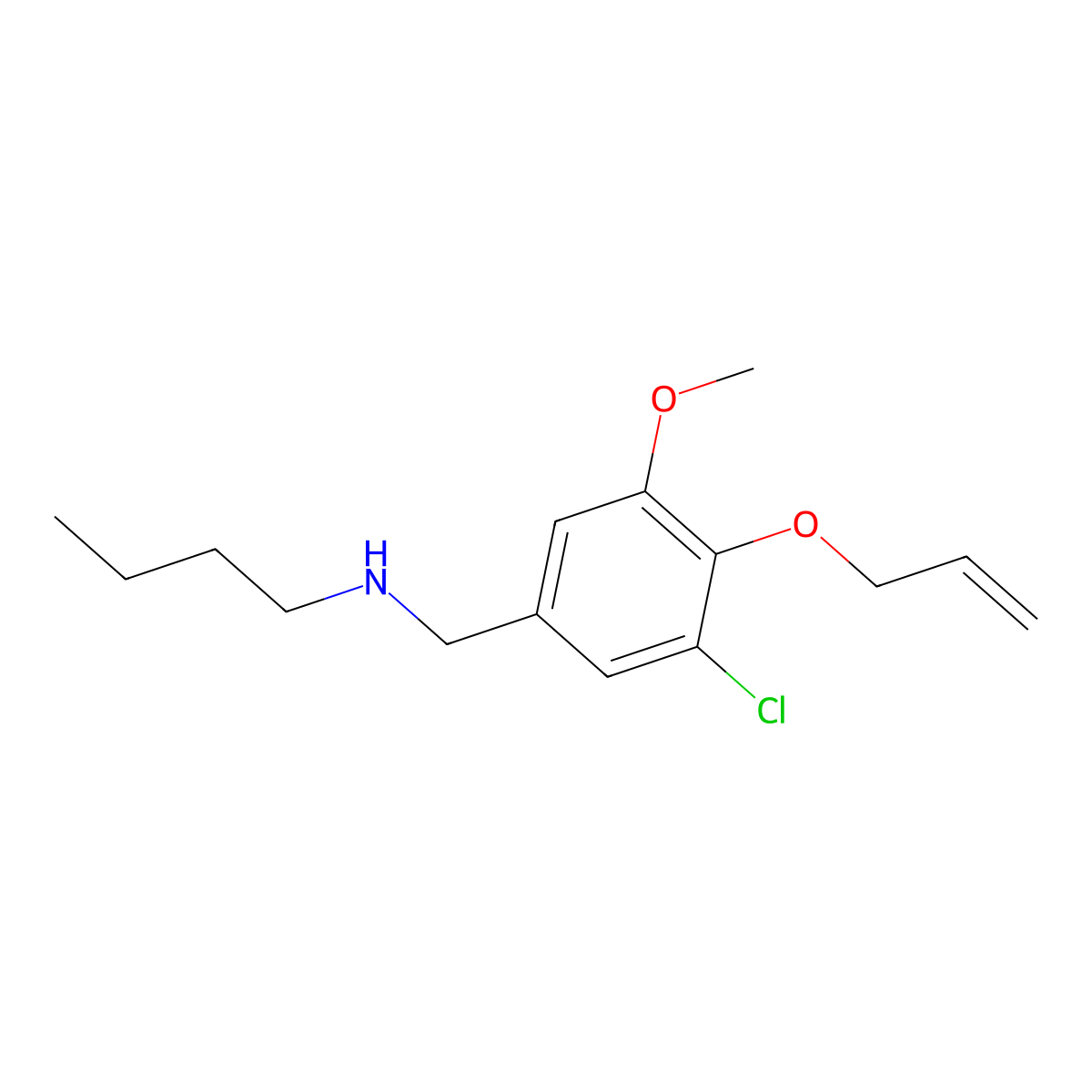 N-[4-(allyloxy)-3-chloro-5-methoxybenzyl]-N-butylamine molecular structure, CAS 774189-93-4