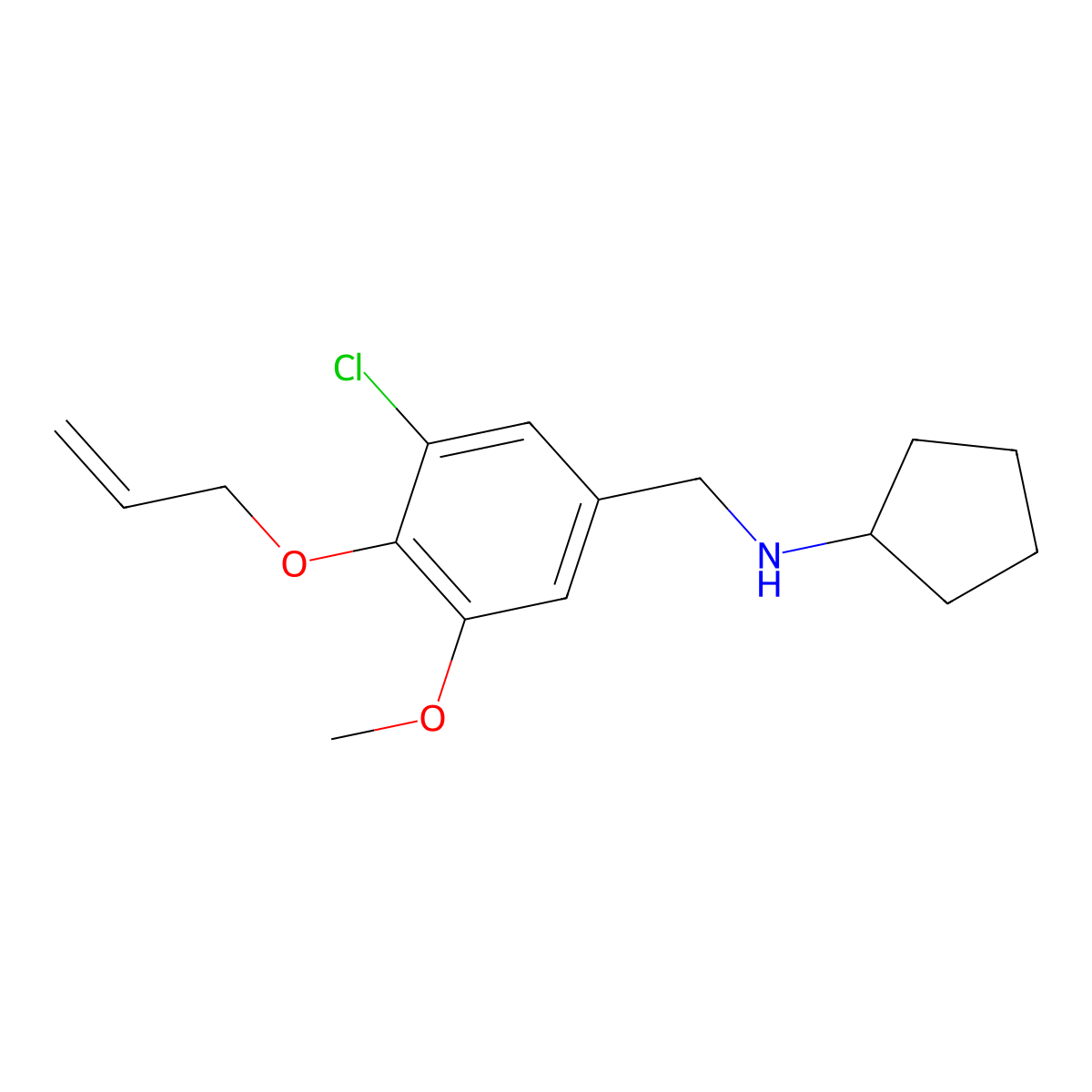 N-[4-(allyloxy)-3-chloro-5-methoxybenzyl]-N-cyclopentylamine molecular structure, CAS 774189-96-7