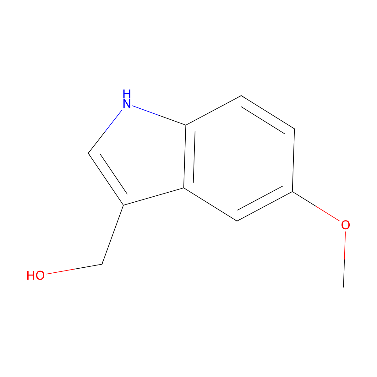 (5-methoxy-1H-indol-3-yl)methanol molecular structure, CAS 77419-78-4