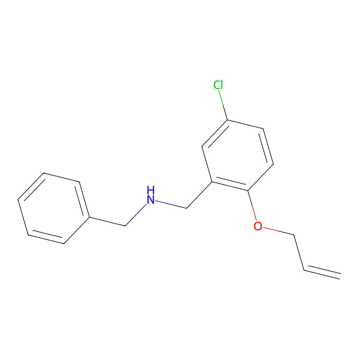 N-[2-(allyloxy)-5-chlorobenzyl]-N-benzylamine molecular structure, CAS 774190-11-3