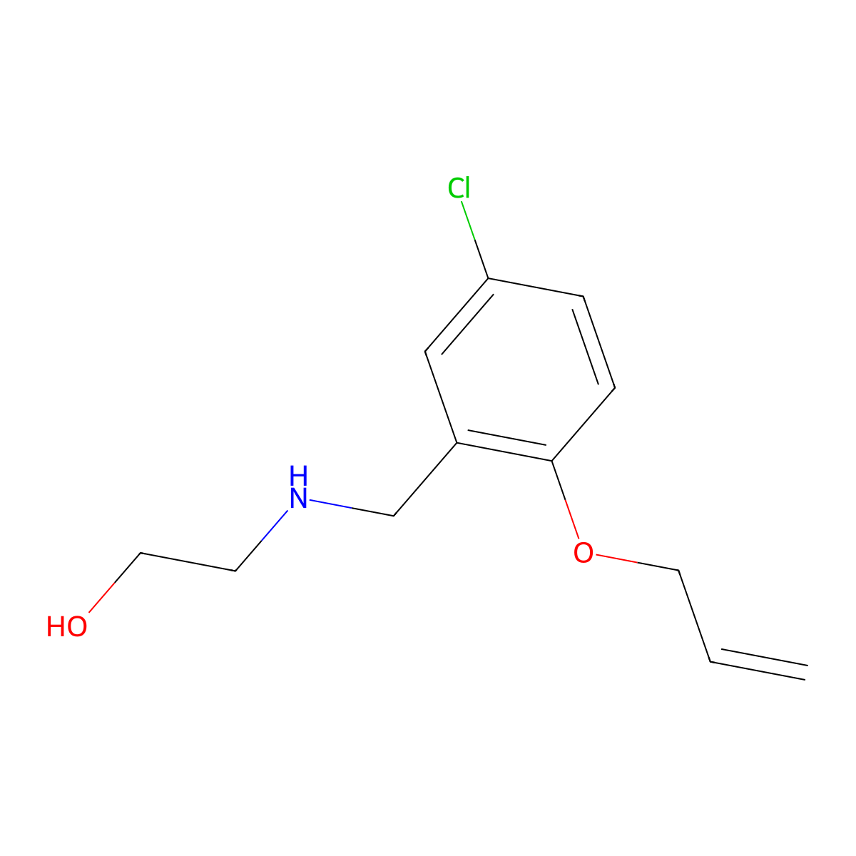 2-{[2-(Allyloxy)-5-chlorobenzyl]amino}ethanol molecular structure, CAS 774190-17-9
