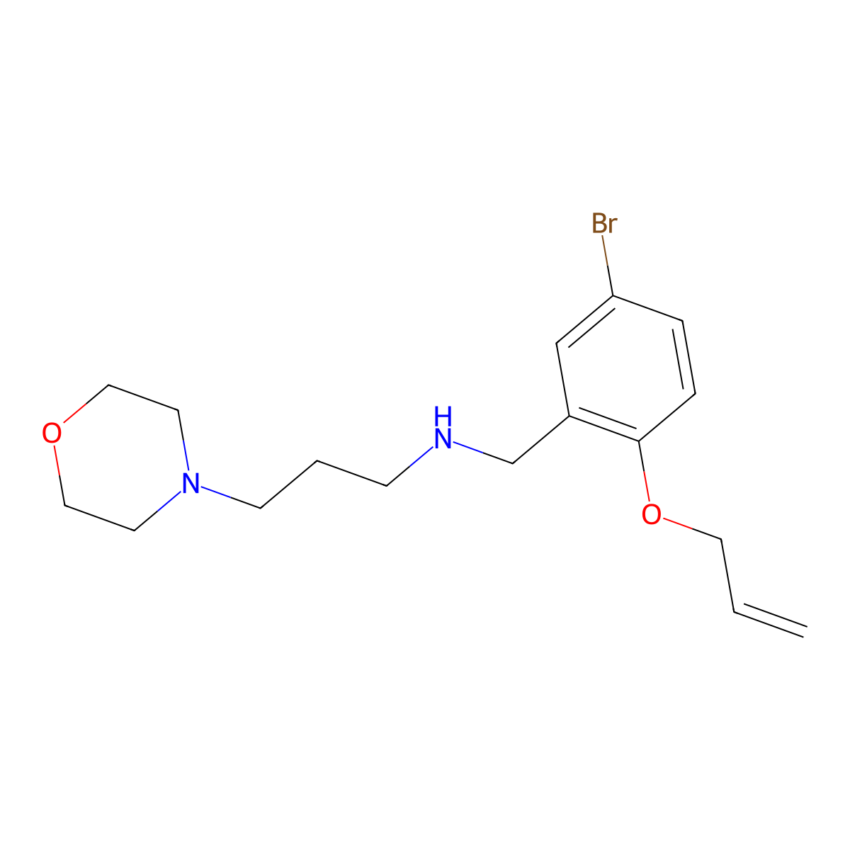 N-[2-(allyloxy)-5-bromobenzyl]-N-[3-(4-morpholinyl)propyl]amine molecular structure, CAS 774190-23-7