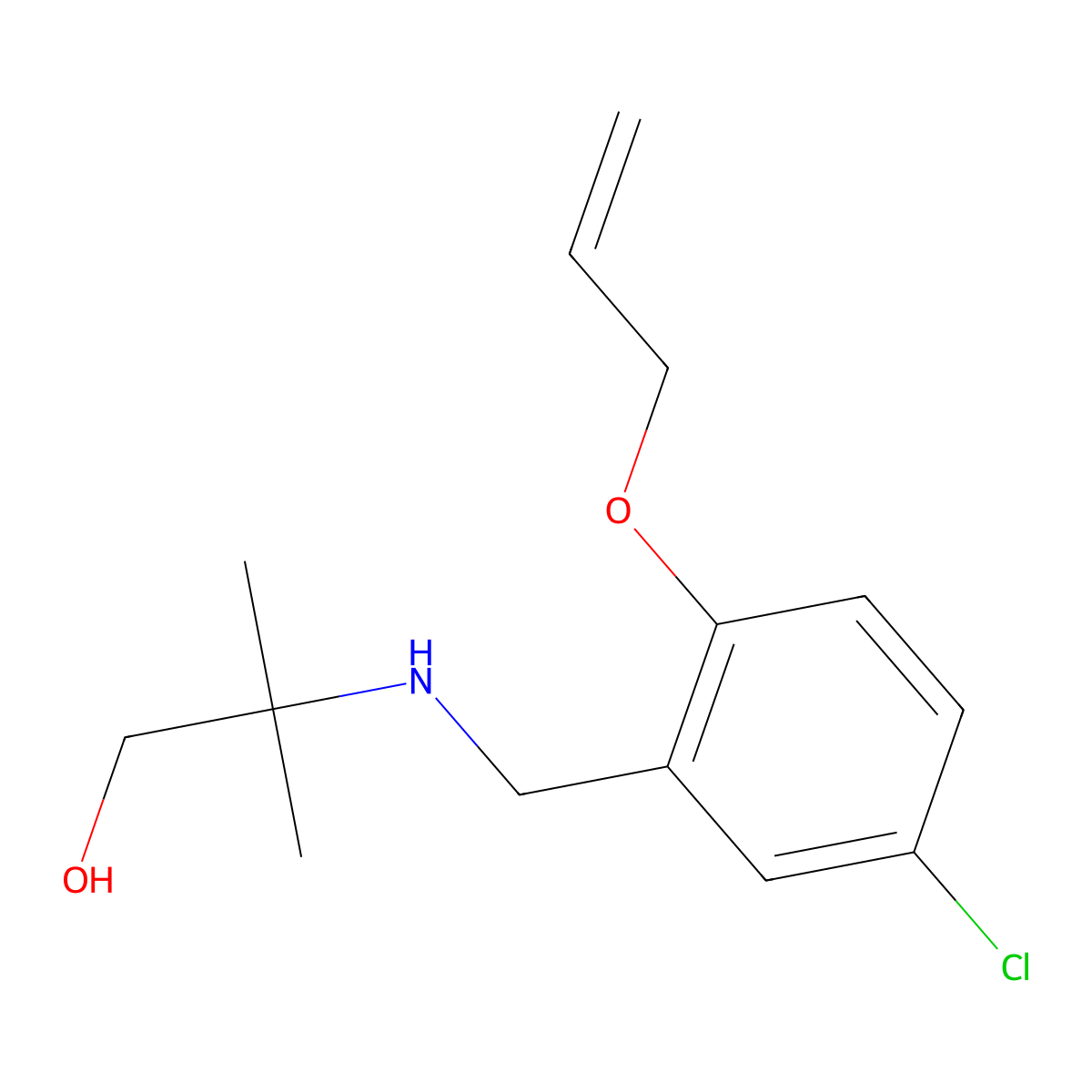 2-{[2-(Allyloxy)-5-chlorobenzyl]amino}-2-methyl-1-propanol molecular structure, CAS 774190-26-0