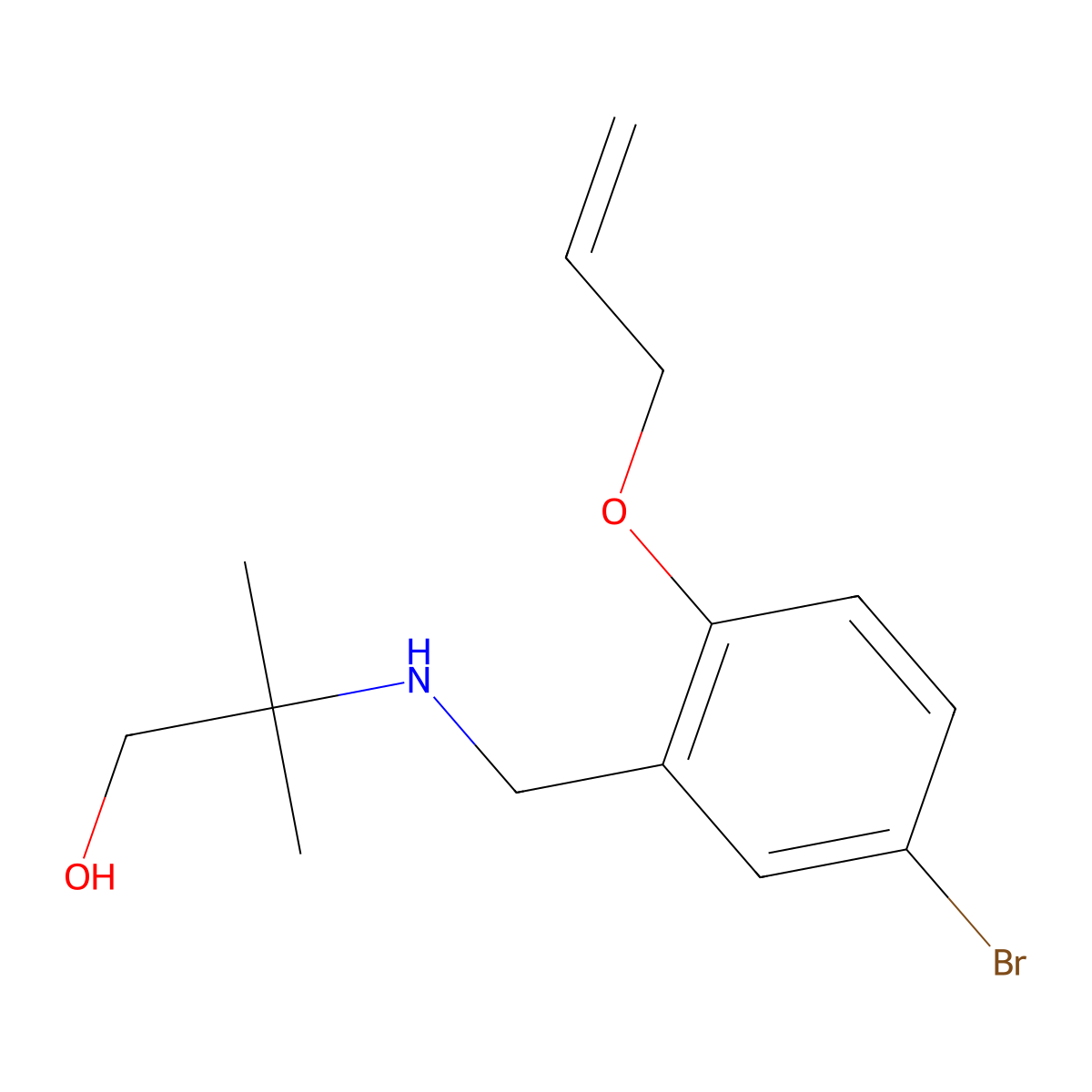 2-{[2-(Allyloxy)-5-bromobenzyl]amino}-2-methyl-1-propanol molecular structure, CAS 774190-29-3