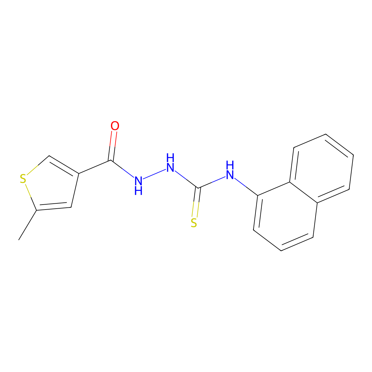 2-[(5-methylthiophen-3-yl)carbonyl]-N-(naphthalen-1-yl)hydrazinecarbothioamide molecular structure, CAS 774190-31-7