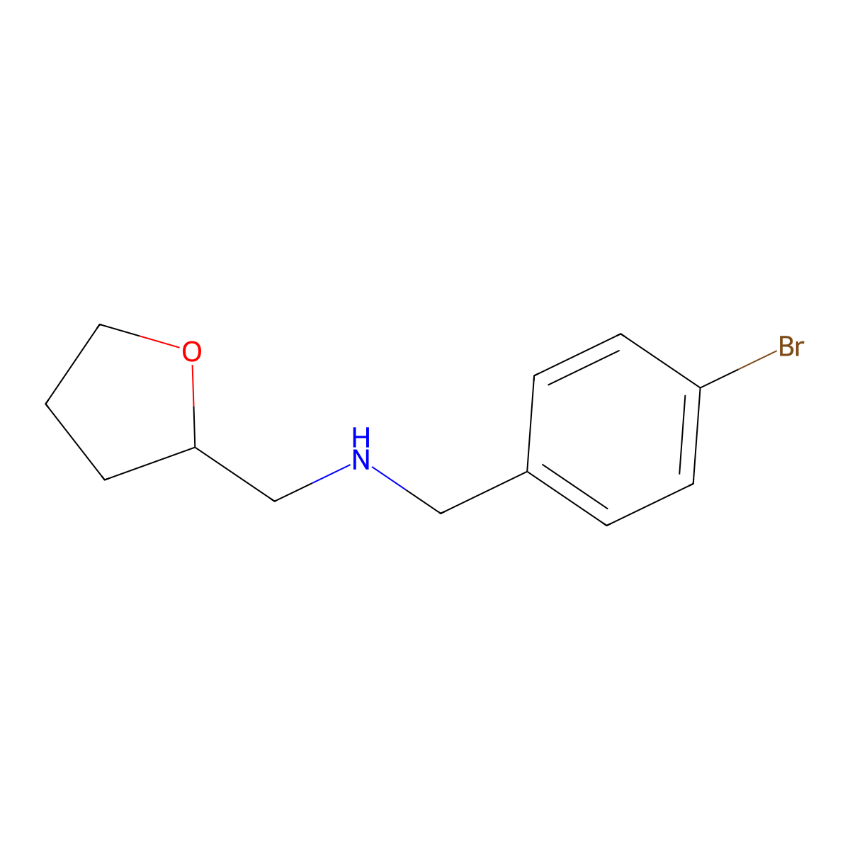 N-(4-bromobenzyl)-N-(tetrahydro-2-furanylmethyl)amine molecular structure, CAS 774190-70-4