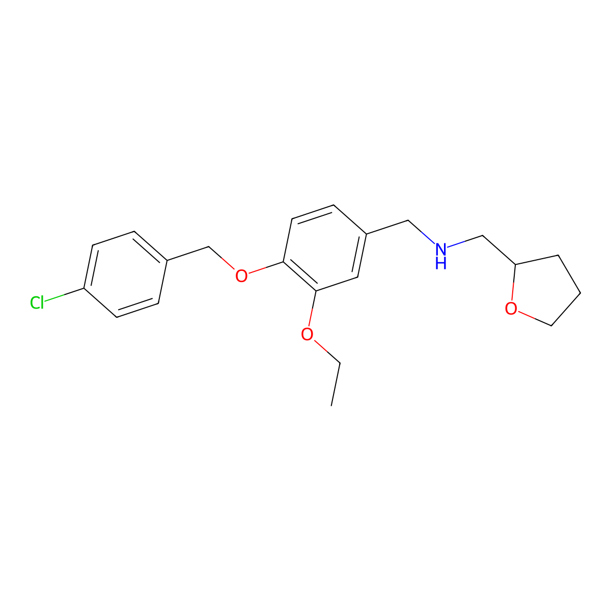 N-{4-[(4-chlorobenzyl)oxy]-3-ethoxybenzyl}-N-(tetrahydro-2-furanylmethyl)amine molecular structure, CAS 774190-77-1