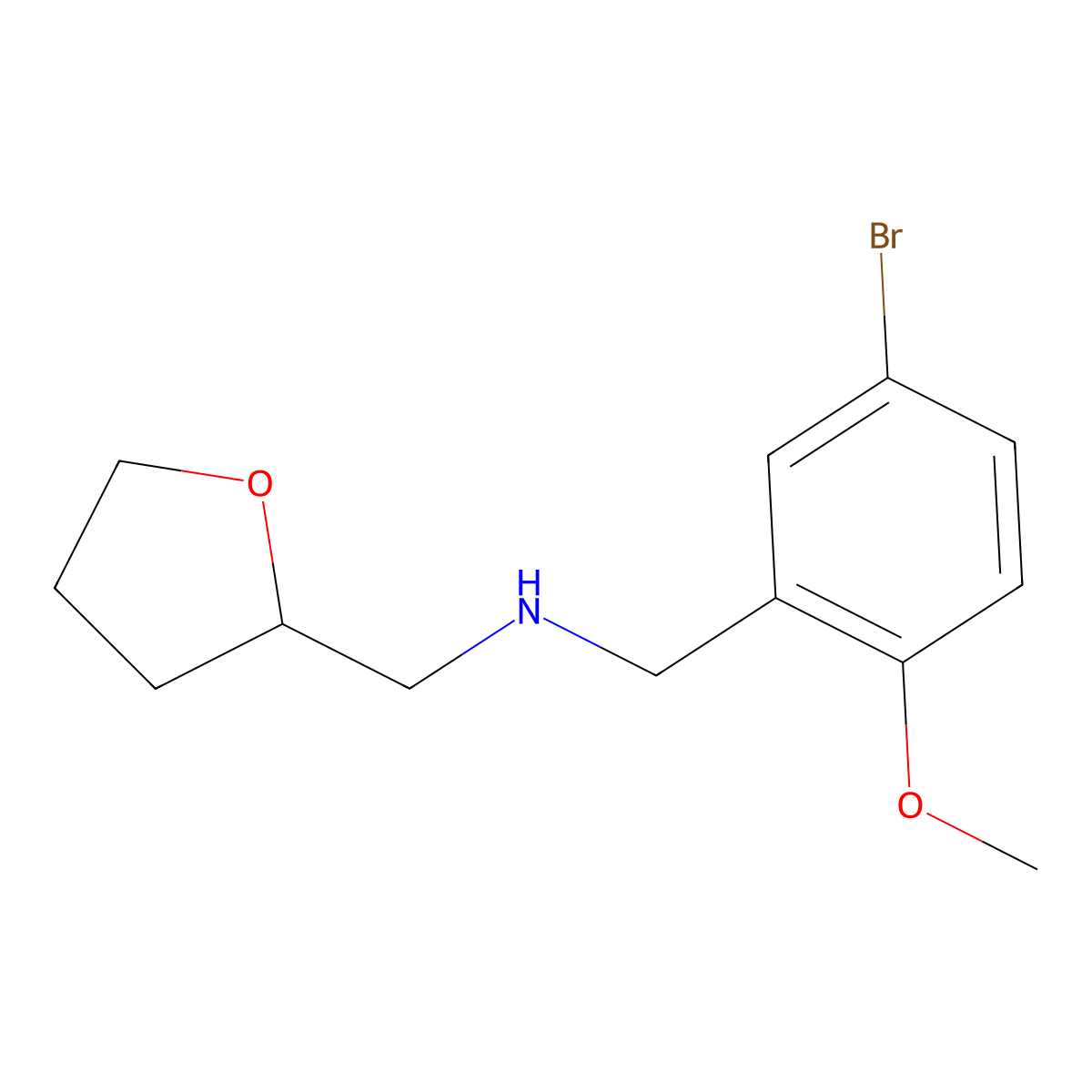 N-(5-bromo-2-methoxybenzyl)-N-(tetrahydro-2-furanylmethyl)amine molecular structure, CAS 774190-80-6