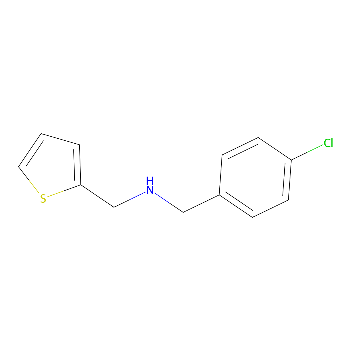 1-(4-chlorophenyl)-N-(thiophen-2-ylmethyl)methanamine molecular structure, CAS 774190-82-8