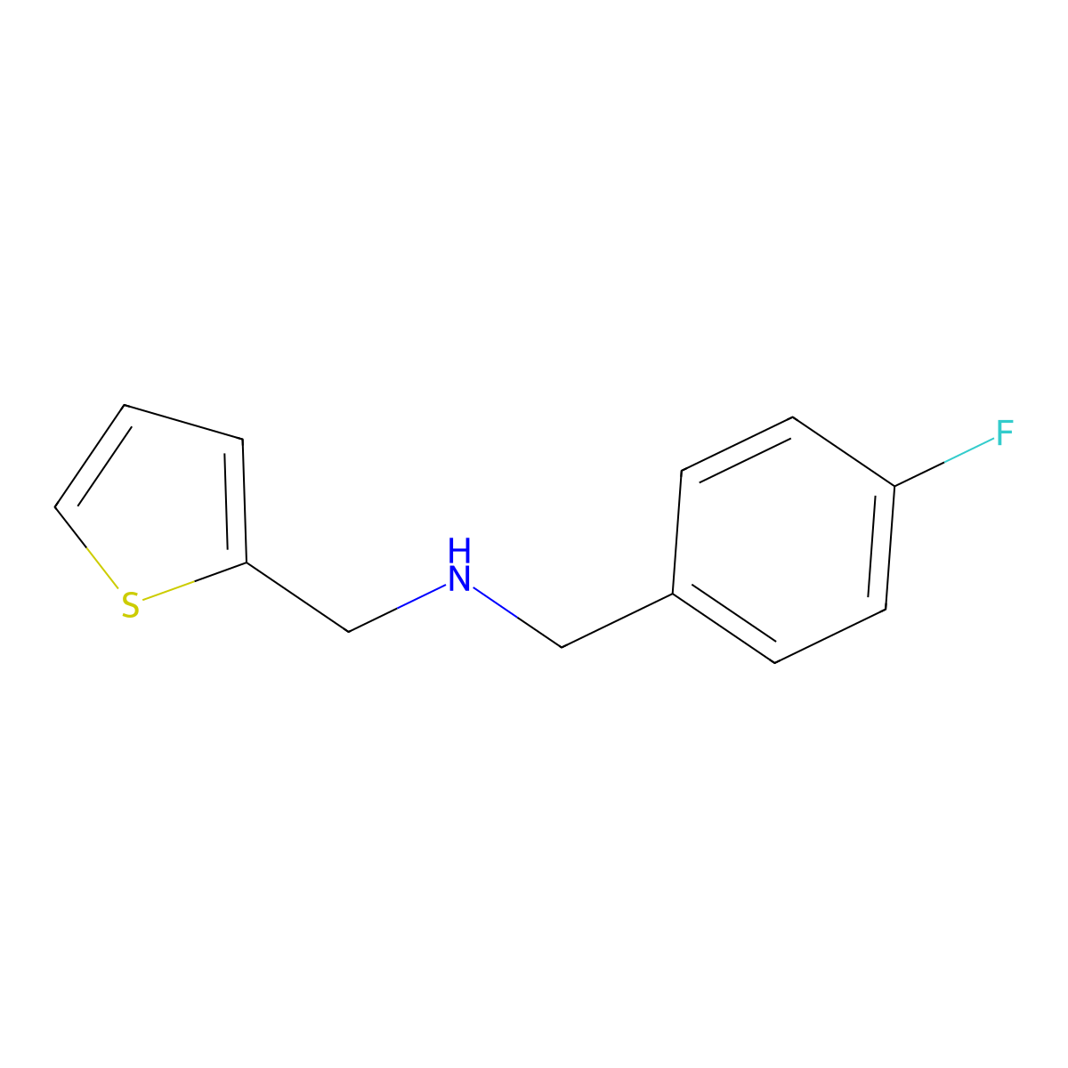 1-(4-fluorophenyl)-N-(thiophen-2-ylmethyl)methanamine molecular structure, CAS 774190-86-2