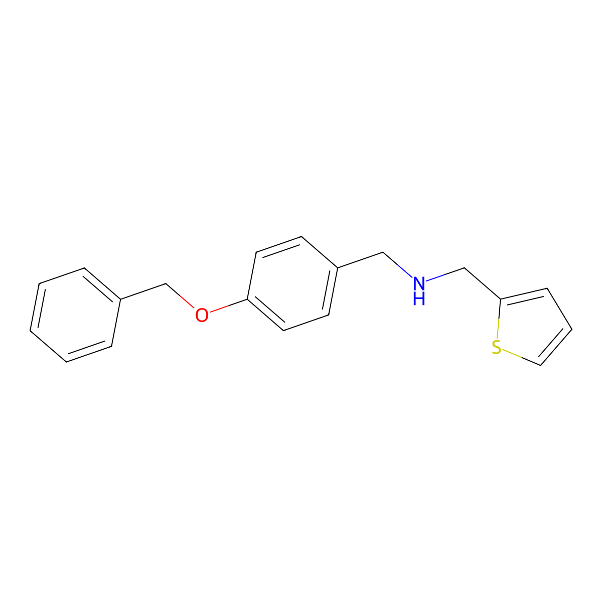 1-(4-phenylmethoxyphenyl)-N-(thiophen-2-ylmethyl)methanamine molecular structure, CAS 774190-88-4