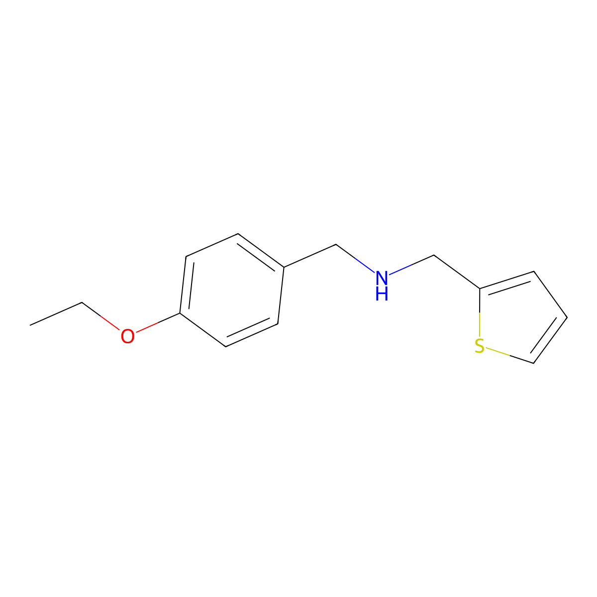 1-(4-ethoxyphenyl)-N-(thiophen-2-ylmethyl)methanamine molecular structure, CAS 774190-92-0