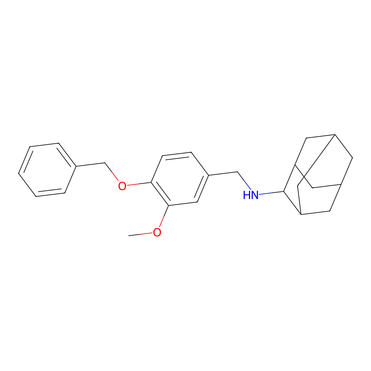 Adamantan-2-yl-(4-benzyloxy-3-methoxy-benzyl)-amine molecular structure, CAS 774190-95-3