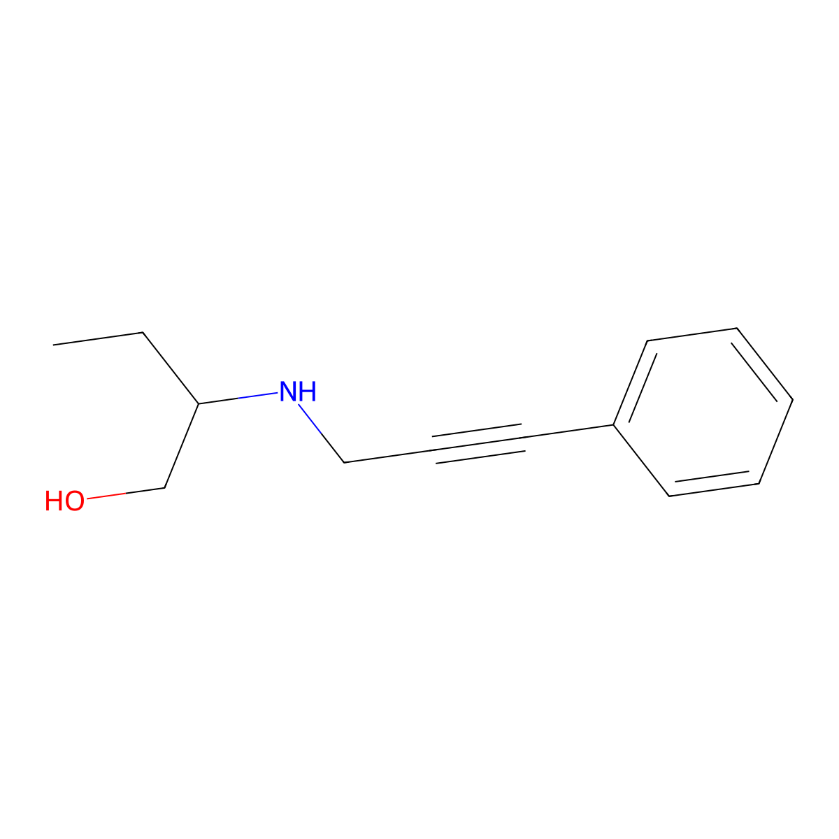 2-(3-Phenylprop-2-ynylamino)butan-1-ol molecular structure, CAS 774191-04-7