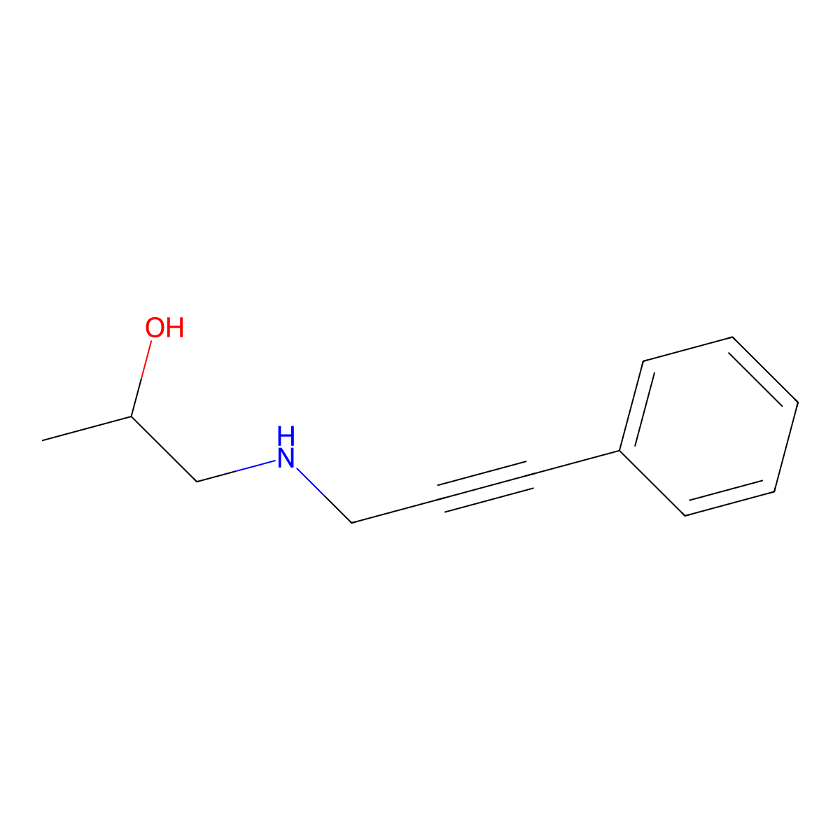 1-(3-Phenylprop-2-ynylamino)propan-2-ol molecular structure, CAS 774191-06-9