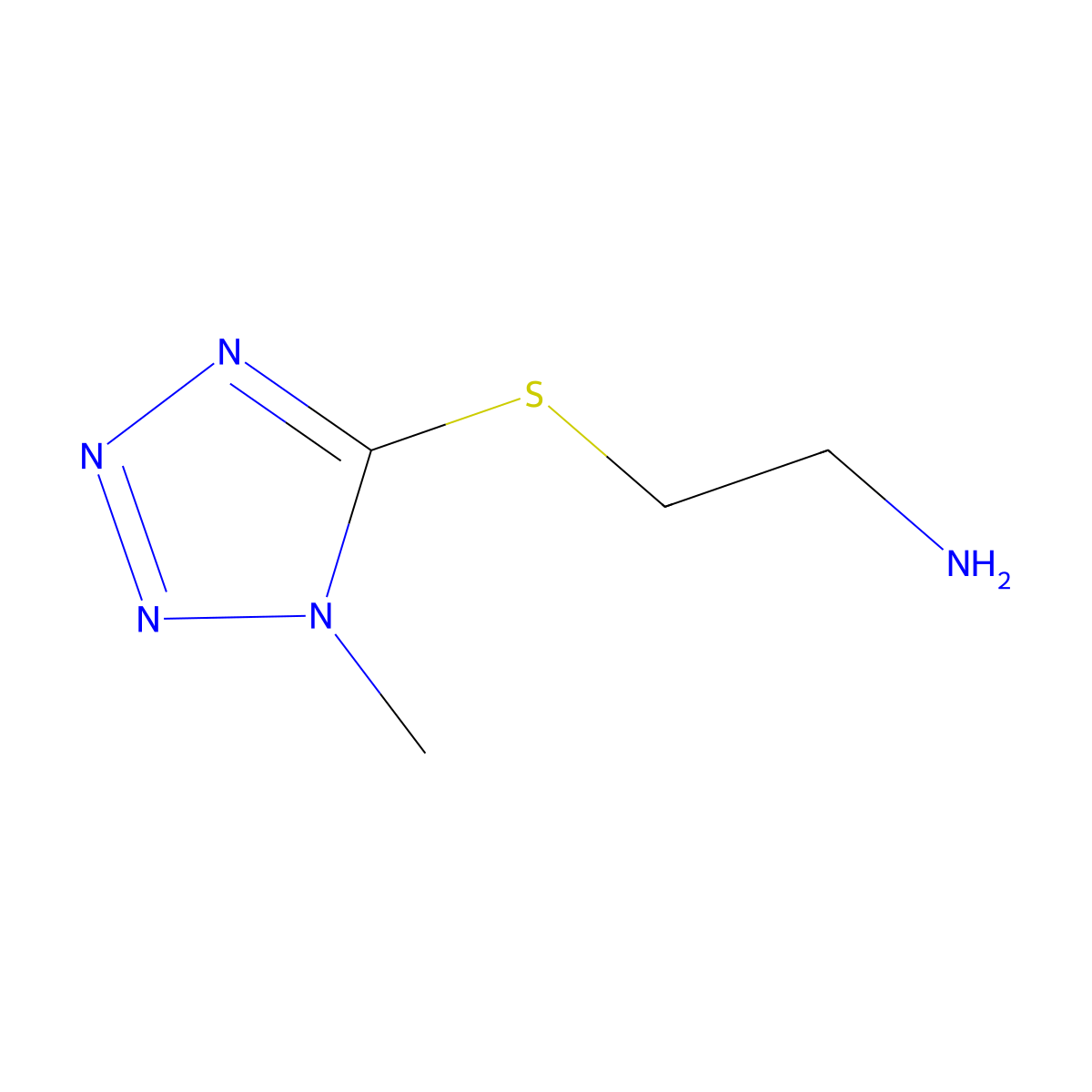 2-(1-Methyl-1H-tetrazol-5-ylsulfanyl)-ethylamine molecular structure, CAS 774191-08-1