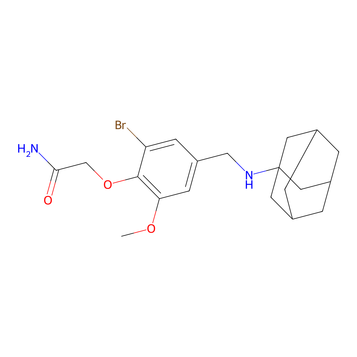 2-[4-[(1-Adamantylamino)methyl]-2-bromo-6-methoxyphenoxy]acetamide molecular structure, CAS 774191-17-2