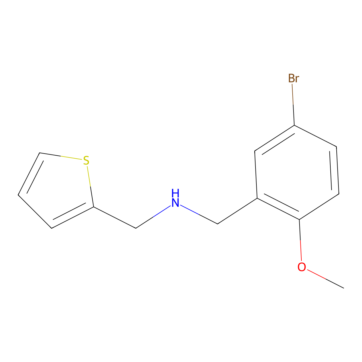 N-(5-bromo-2-methoxybenzyl)-N-(2-thienylmethyl)amine molecular structure, CAS 774191-24-1