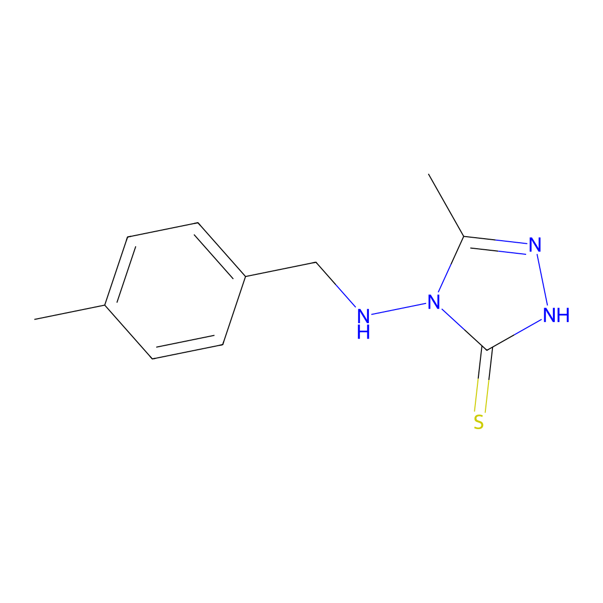 5-methyl-4-[(4-methylbenzyl)amino]-4H-1,2,4-triazole-3-thiol molecular structure, CAS 774191-47-8