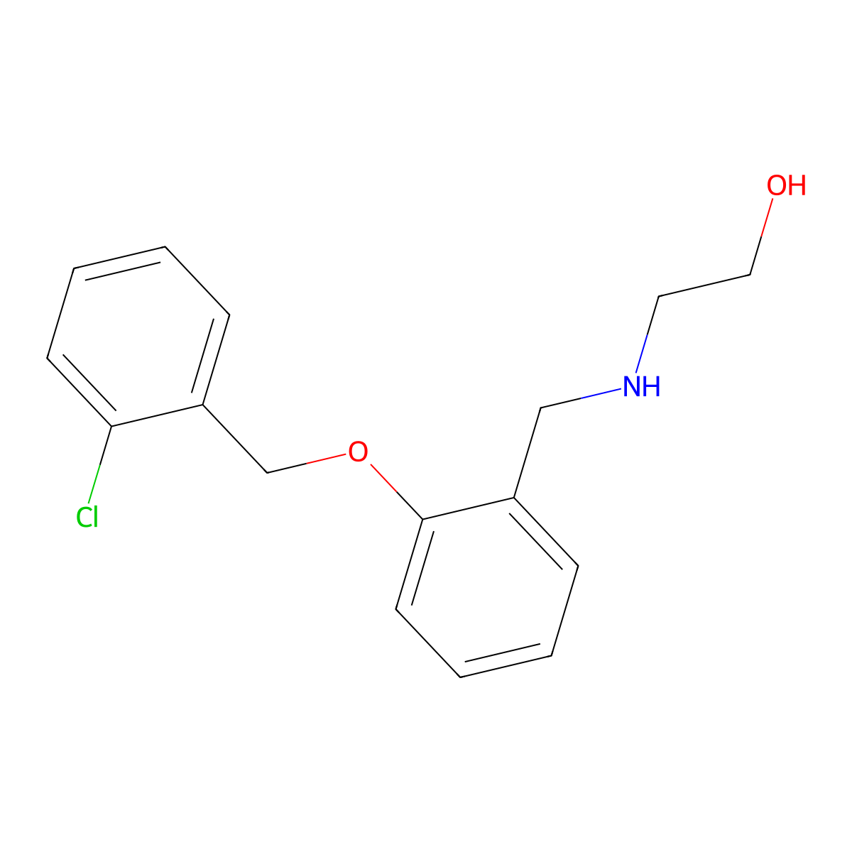 2-({2-[(2-Chlorobenzyl)oxy]benzyl}amino)ethanol molecular structure, CAS 774191-66-1
