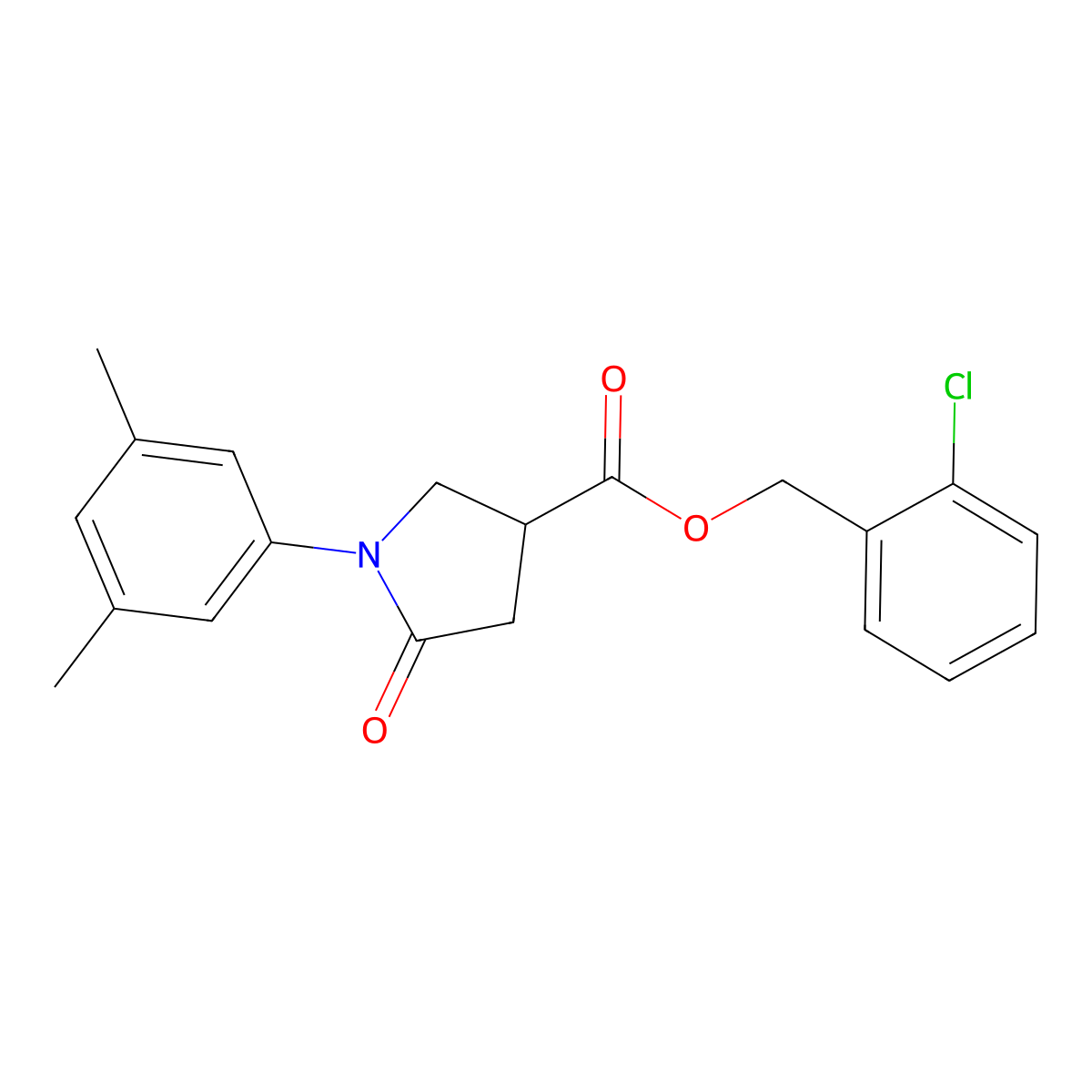 2-Chlorobenzyl 1-(3,5-dimethylphenyl)-5-oxopyrrolidine-3-carboxylate molecular structure, CAS 774191-67-2