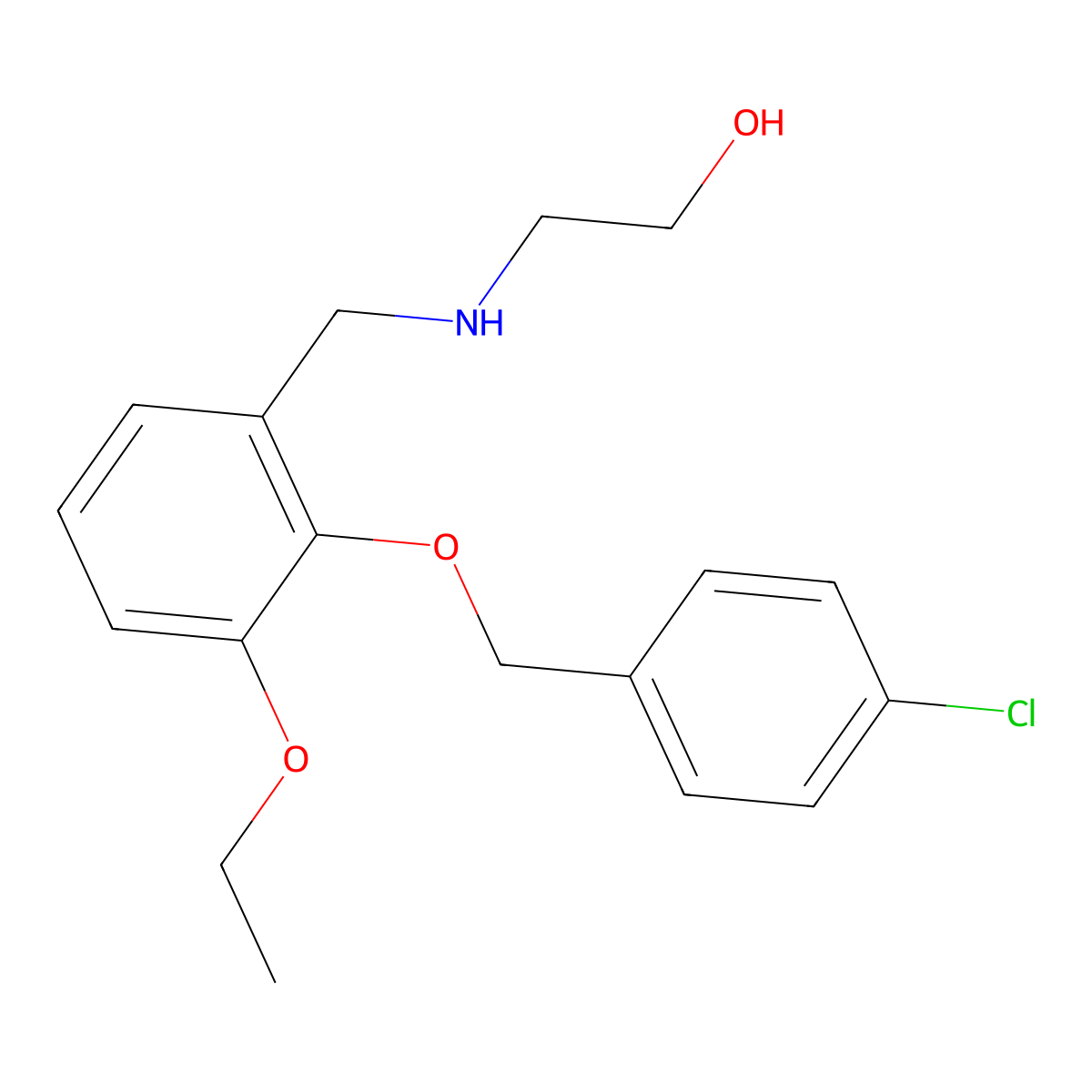 2-({2-[(4-Chlorobenzyl)oxy]-3-ethoxybenzyl}amino)ethanol molecular structure, CAS 774191-88-7