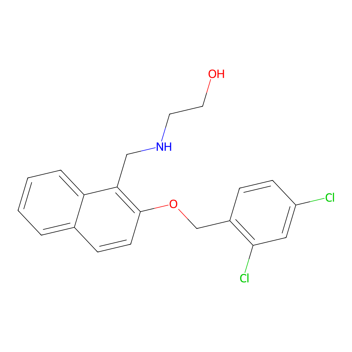2-[[2-[(2,4-Dichlorophenyl)methoxy]naphthalen-1-yl]methylamino]ethanol molecular structure, CAS 774191-94-5