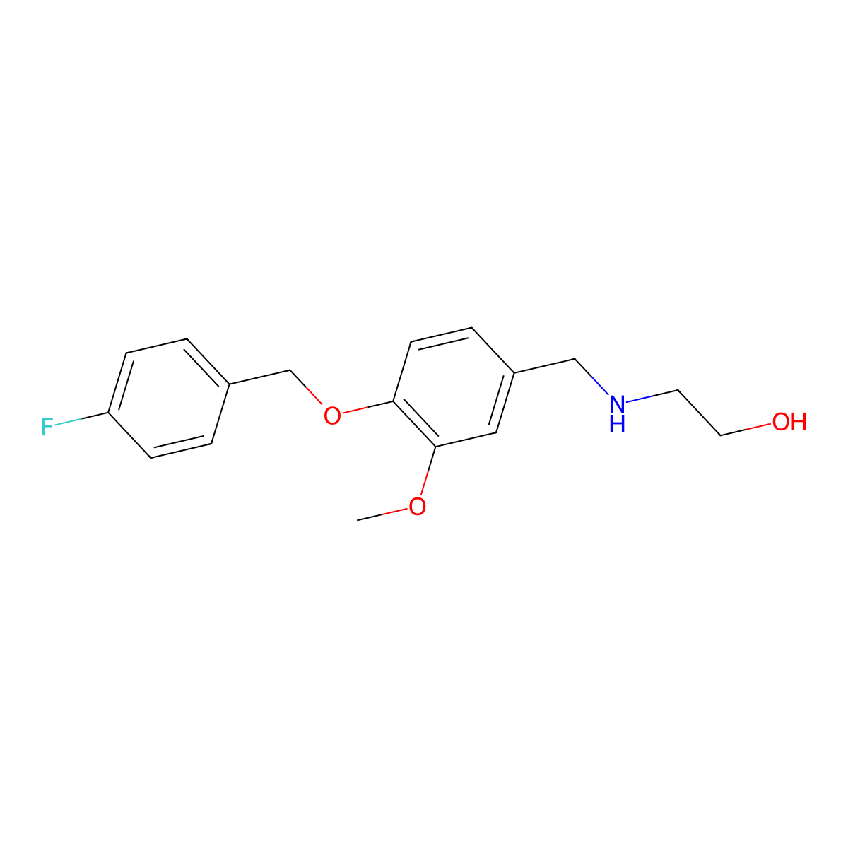 2-({4-[(4-Fluorobenzyl)oxy]-3-methoxybenzyl}amino)ethanol molecular structure, CAS 774191-96-7