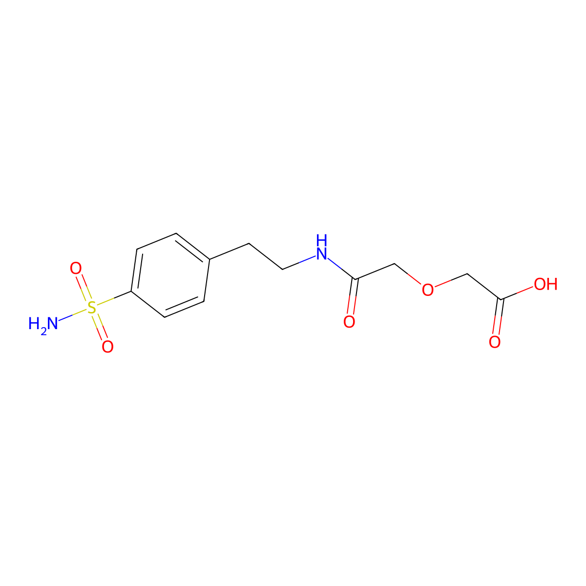 2-({N-[2-(4-sulfamoylphenyl)ethyl]carbamoyl}methoxy)acetic acid molecular structure, CAS 774191-97-8