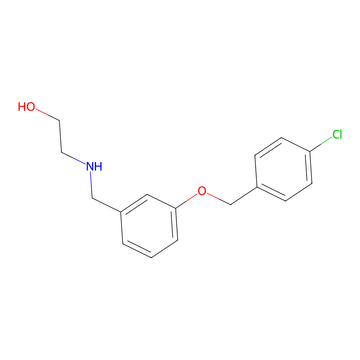 2-({3-[(4-Chlorobenzyl)oxy]benzyl}amino)ethanol molecular structure, CAS 774192-26-6