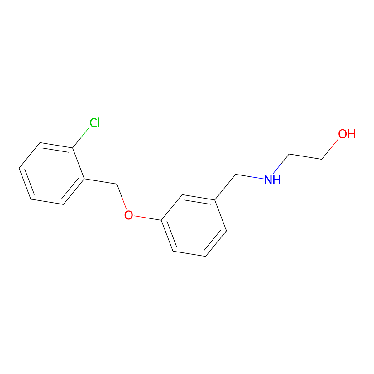 2-[({3-[(2-Chlorophenyl)methoxy]phenyl}methyl)amino]ethan-1-ol molecular structure, CAS 774192-30-2