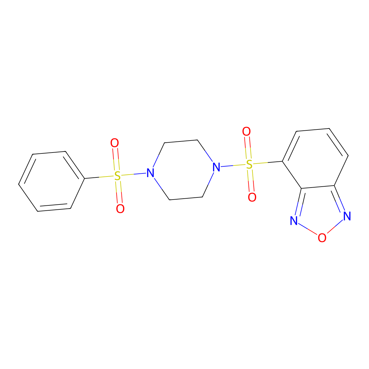 4-{[4-(Phenylsulfonyl)piperazin-1-yl]sulfonyl}-2,1,3-benzoxadiazole molecular structure, CAS 774192-31-3