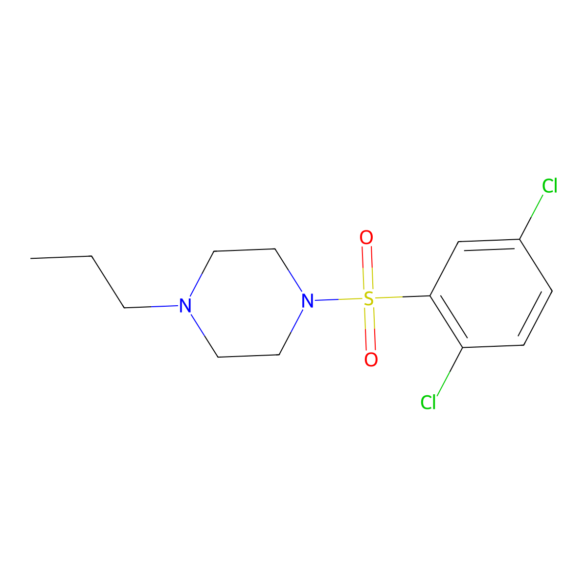 1-(2,5-Dichlorophenyl)sulfonyl-4-propylpiperazine molecular structure, CAS 774192-35-7