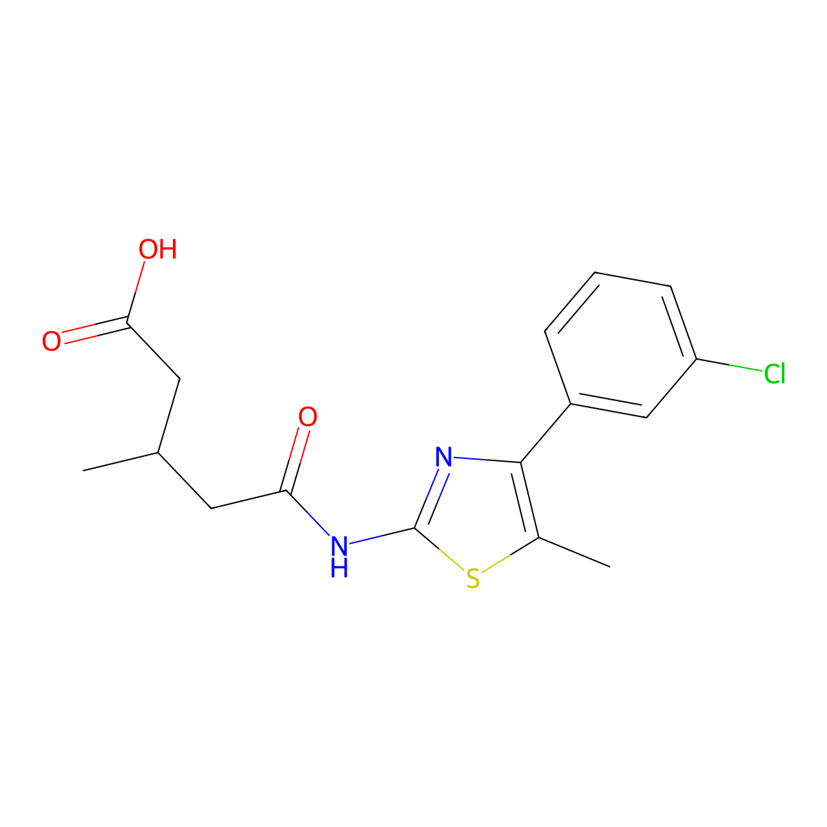 5-{[4-(3-Chlorophenyl)-5-methyl-1,3-thiazol-2-yl]amino}-3-methyl-5-oxopentanoic acid molecular structure, CAS 774192-37-9