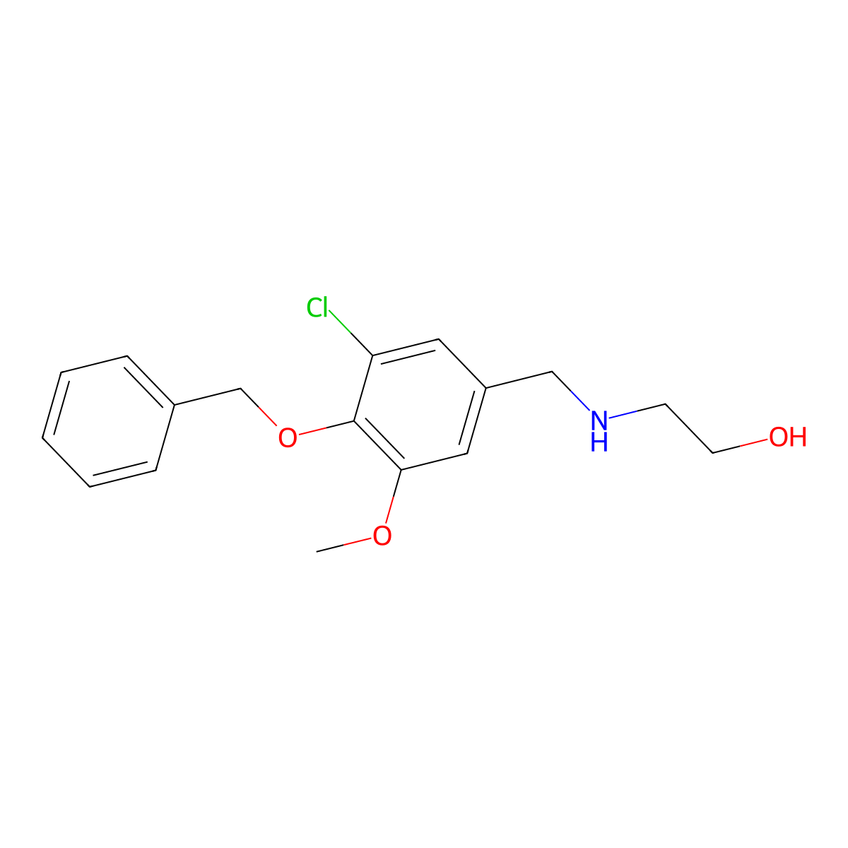 2-{[4-(Benzyloxy)-3-chloro-5-methoxybenzyl]amino}ethanol molecular structure, CAS 774192-60-8