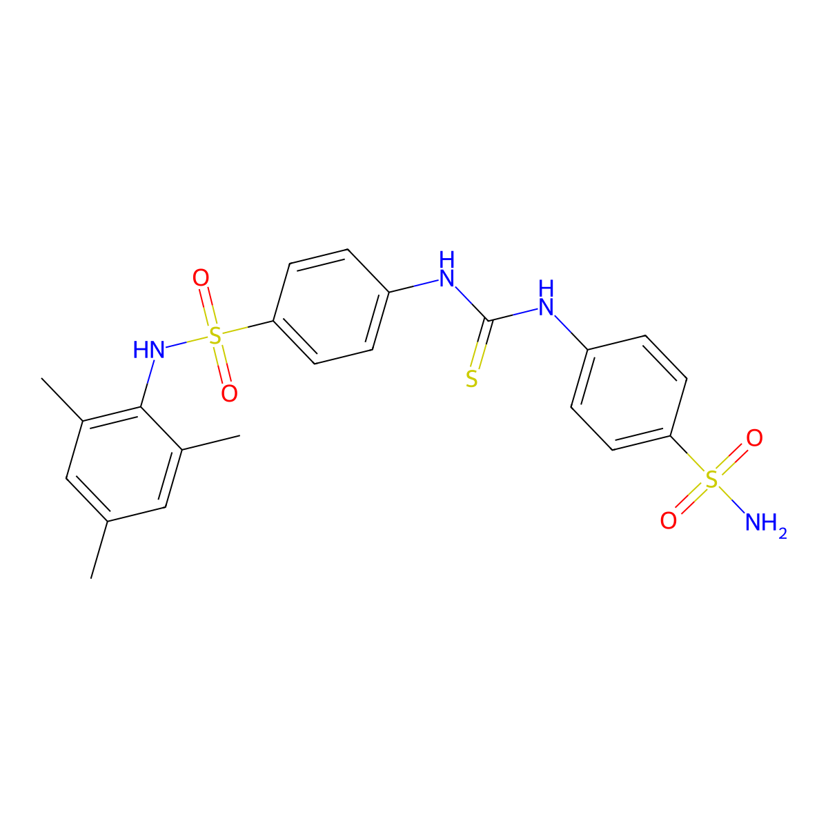 1-(4-Sulfamoylphenyl)-3-[4-[(2,4,6-trimethylphenyl)sulfamoyl]phenyl]thiourea molecular structure, CAS 774193-15-6