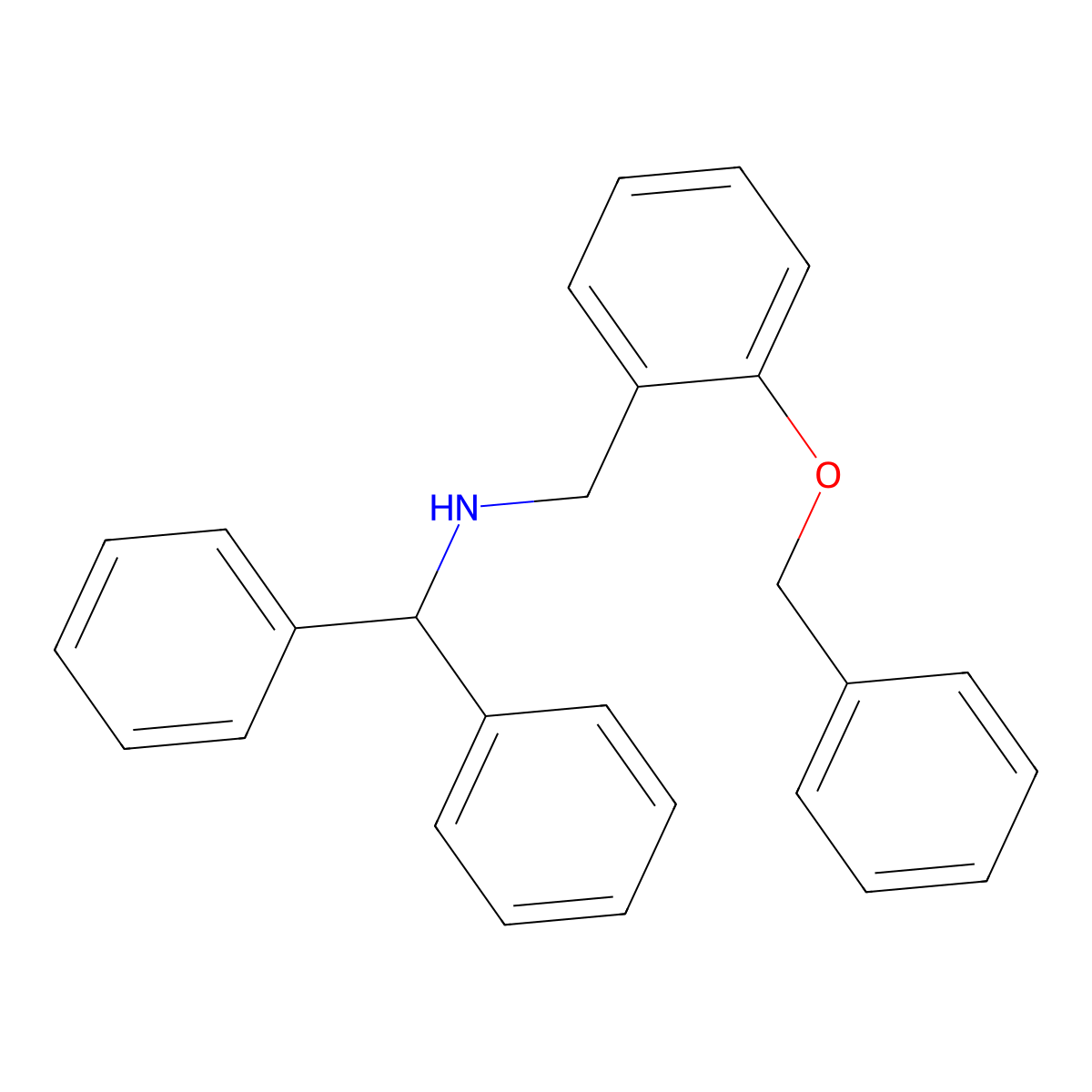 N-benzhydryl-N-[2-(benzyloxy)benzyl]amine molecular structure, CAS 774193-20-3