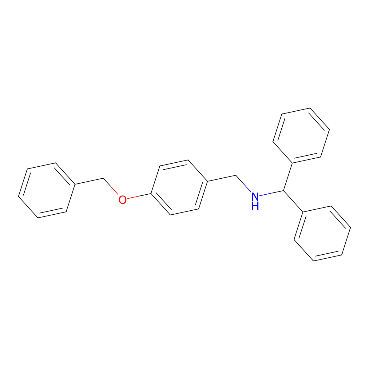 {[4-(Benzyloxy)phenyl]methyl}(diphenylmethyl)amine molecular structure, CAS 774193-22-5