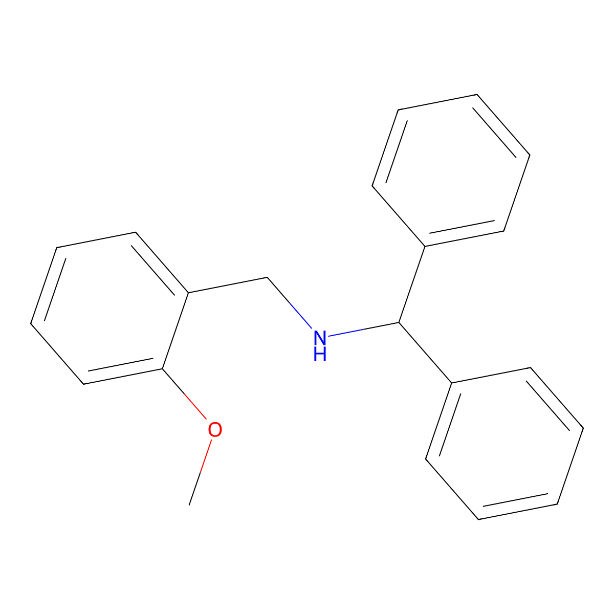 N-benzhydryl-N-(2-methoxybenzyl)amine molecular structure, CAS 774193-26-9